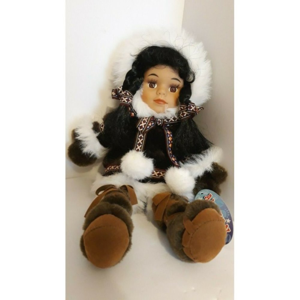Collectible ALASKAN FRIENDS Genuine Porcelain Alaskan Eskimo Doll